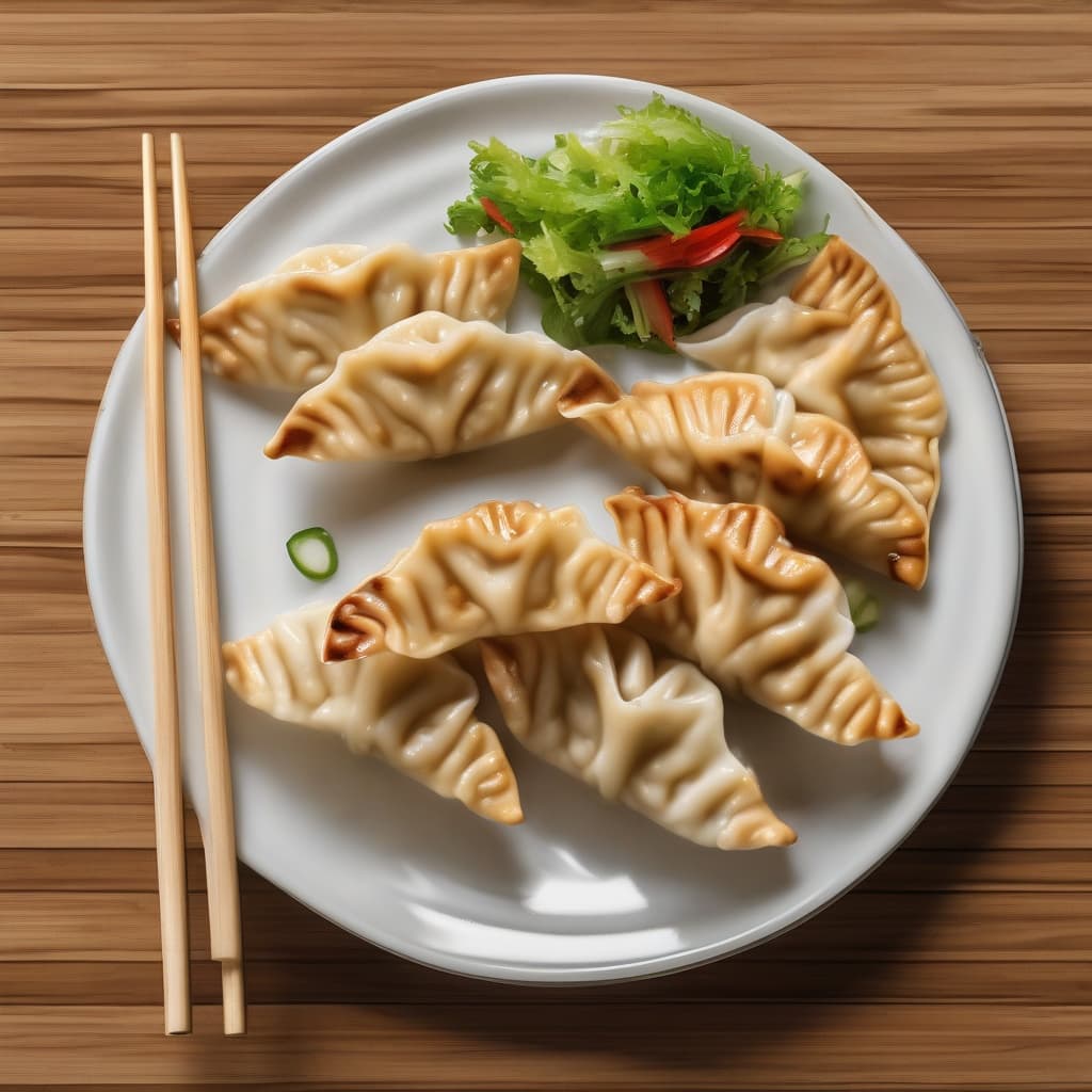 Gyoza Plate (12) Gyoza, Rice and Salad